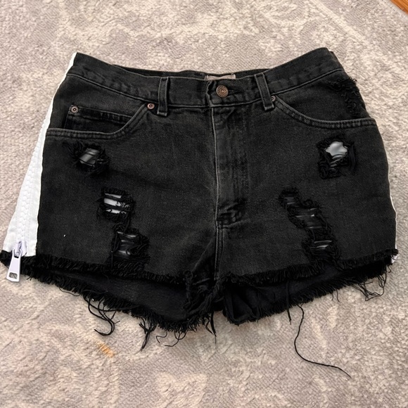 Furst Of A Kind Denim Shorts Dark Grey/black Side Zippers Shorts - Picture 7 of 8
